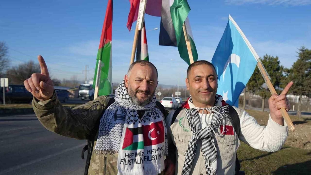 Ankara’ya Filistin’e özgürlük için yürüyorlar: 270 kilometre geride kaldı