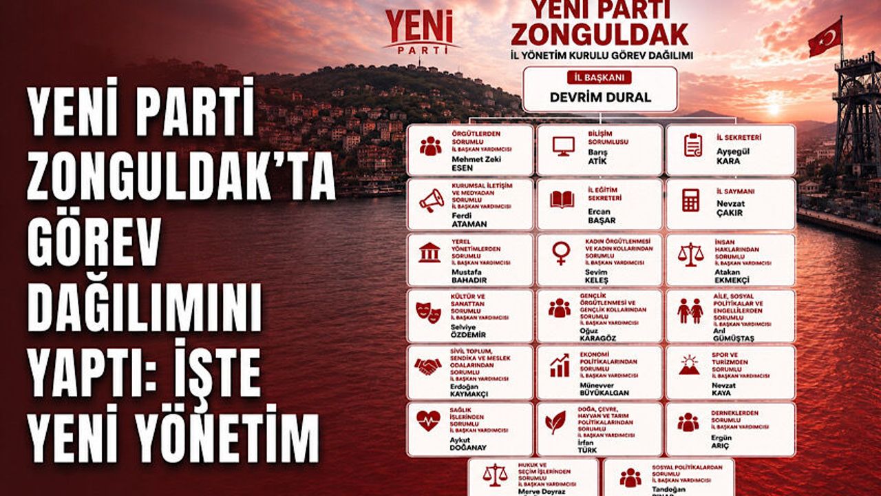 Yeni Parti Zonguldak’ta görev dağılımını yaptı: İşte yeni yönetim