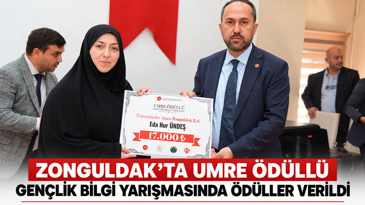 Zonguldak’ta Umre Ödüllü Gençlik Bilgi Yarışmasında ödüller verildi