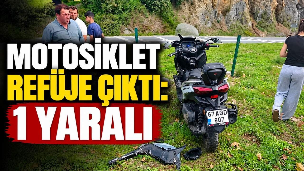 Motosiklet refüje çıktı: 1 yaralı
