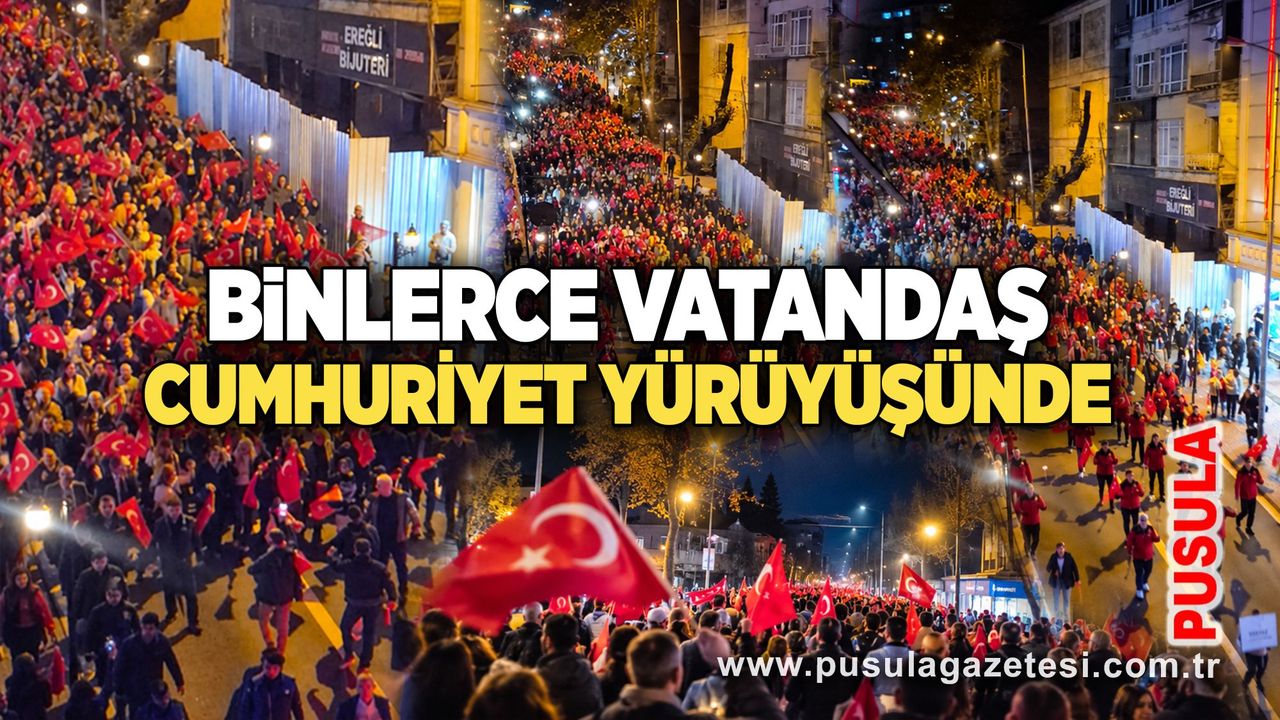 Binlerce vatandaş Cumhuriyet yürüyüşünde