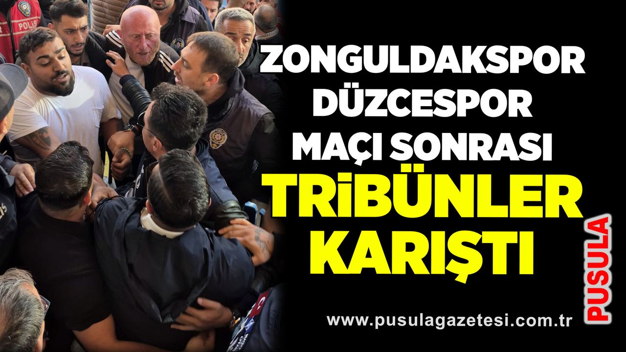 Zonguldakspor-Düzcespor maçı sonrası tribünler karıştı
