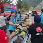 Yangın bölgesinde yaralanan 2 işçi hastaneye kaldırıldı