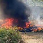 Şarampole uçan otomobil alev topuna döndü