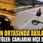 Yolun ortasında akılalmaz görüntüler: Canlarını hiçe saydılar