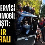 İşçi servisi ile otomobil çarpıştı: 1'i ağır 4 yaralı