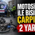 Motosiklet ile bisiklet çarpıştı: 2 yaralı