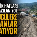 Elektrik hatları için kazılan yol sürücülere zor anlar yaşatıyor