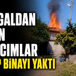 Mangaldan çıkan kıvılcımlar ahşap binayı yaktı