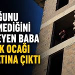 Çocuğunu göremediğini söyleyen baba sağlık ocağı inşaatına çıktı