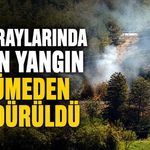 Tren raylarında çıkan yangın büyümeden söndürüldü