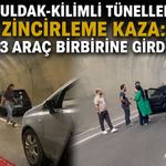 Zonguldak-Kilimli tünellerinde zincirleme kaza: 3 araç birbirine girdi