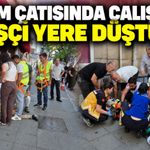 BKM çatısında çalışan işçi yere düştü
