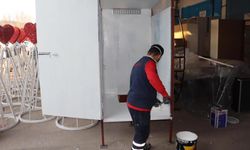 Deprem bölgesi için portatif tuvalet üretimine başlandı