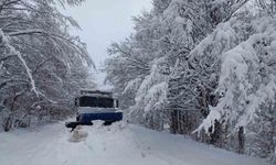 Kırsal bölgelerde kar küreme mesaisi