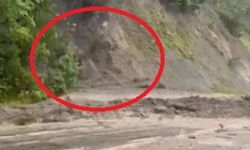 Kastamonu’da heyelan anı kamerada
