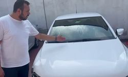 Galerideki otomobilin kaputuna yorgun mermi düştü