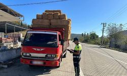 Yük taşıyan araçlar denetleniyor