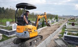 Aziziye Mezarlığı'nda çevre düzenlemesi başladı