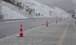 Kar yağışı nedeniyle kapanan yol tafiğe açıldı