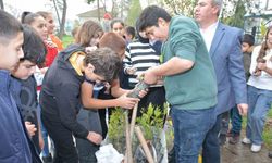 Öğrenciler Filistinli şehit çocuklar anısına fidan dikti