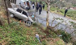 Yamaçtaki ağaca çarpan otomobilden fırlayan sürücü öldü