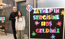 11 yaşındaki Zeynep Dila Ünal’ın ilk kişisel resim sergisi açıldı