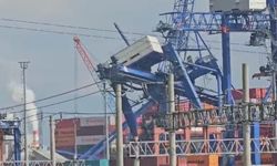 Limanda 3 yükleme vinci devrildi: Çok sayıda ekip bölgeye sevk edildi