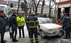 Gazipaşa'da bir otomobil alev alev yandı