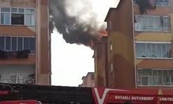 7 katlı apartmanın çatısı alev alev yandı
