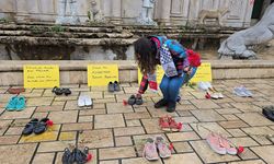'Anneler Günü'nde, parka ayakkabıları dizip, Filistin'deki anne ve çocuk ölümlerine dikkat çekti