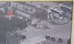 Yolcu otobüsünün yayaya çarptığı kaza, güvenlik kamerasında