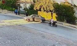 ’U’ dönüşü yapmak isteyen otomobile çarpmamak için manevra yaptı, yerde sürüklendi