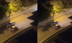 Yol verme tartışmasında otomobili böyle tekmeledi