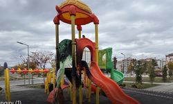 Parkta çocuklar oynarken oyun grubunu yaktı