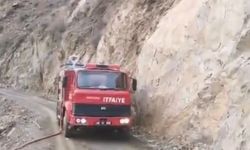 Riskli kayalara itfaiyeden müdahale