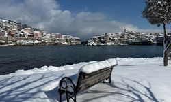 Karla kaplanan turistik ilçede beyaz güzellik