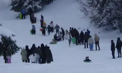 Abant’ta hem eğlence, hem de çile: Bir tarafta kilometrelerce araç kuyruğu, diğer tarafta kayak kuyruğu