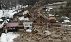 Heyelan: Ahşap ev çatısının üzerine devrildi