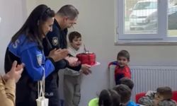 Şehidin oğluna, polislerden sürpriz doğum günü kutlaması
