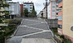Bu merdivenden bisiklet çıkabiliyor