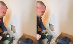 Yavruları duvar arasında mahsur kalan kedinin imdadına itfaiye ekipleri yetişti