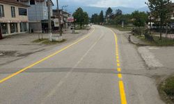 Köy yollarında yol çizgileri yenilendi