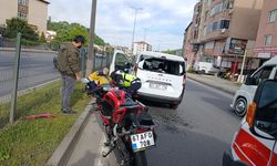 Motosiklet hafif ticari kamyonete çarptı: 1 yaralı