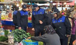 Zonguldak Belediye Zabıta Ekipleri'nden Soğuksu Pazaryeri'nde denetim