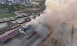 Tuğla fabrikasındaki yangın korkuttu