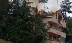 Evin çatısında korkutan yangın!