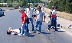 Motosiklet yola devrildi: 1 kişi yaralı!