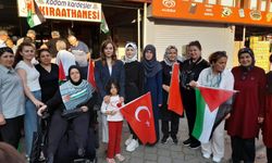 Bakacakkadı Beldesi'nde İsrail'e tepki