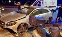 Kavşak karıştı: Peş peşe çarpıştılar